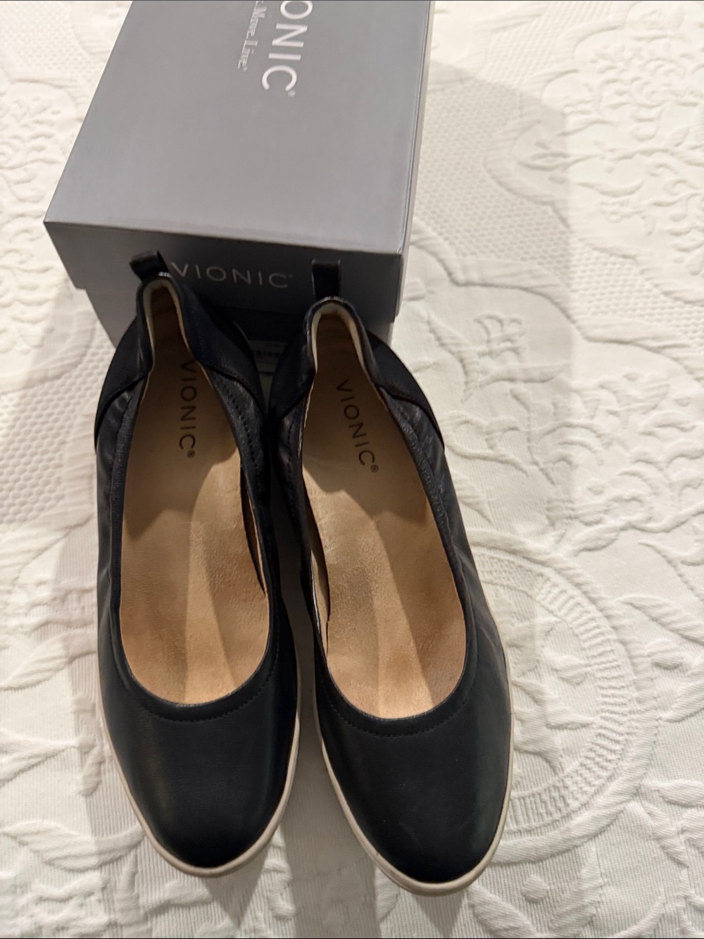 Vionic Black Wedge Slip-On Shoes